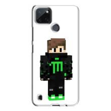Чохли для Realme C21Y (Персонажі МайнКрафт) (Зелений хлопчик)