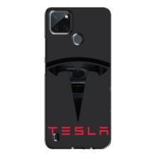 Силіконовий бампер з картинкою машини на Realme C21Y (Logo TESLA)