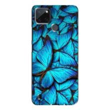 Силиконовый бампер с картинкой животных для Realme C21Y (Крылья бабочек)