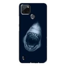 Силиконовый бампер с картинкой животных для Realme C21Y (Пасть Акулы)