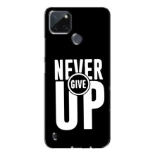 Силиконовый Чехол на Realme C21Y с картинкой Nike – Never Give UP