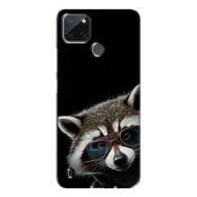 Силиконовый Чехол с Енотами на Realme C21Y (Стильный Енот)