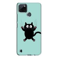 Силиконовый чехол с котиком для Realme C21Y (Падающий кот)