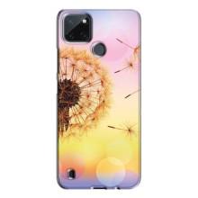 Силиконовый Чехол с одуванчиками на Realme C21Y (Цветок-одуванчик)