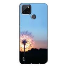 Силиконовый Чехол с одуванчиками на Realme C21Y (Закат с одуванчиком)