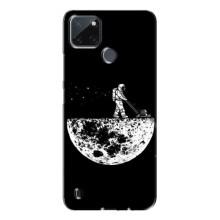 Силиконовый Чехол с принтом "Космонавты" на Realme C21Y (Космонавт)