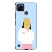Силиконовый Чехол на Realme C21Y с картинкой Стильных Девушек (Желтая кепка)