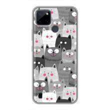 Чехлы с Котиками для Realme C25Y (VPrint) (Рисованные котики)