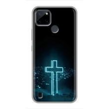 Чехол для Realme C25Y (AlphaPrint) - (Христианские) (Крест и город)