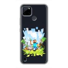 Чехол Майнкрафт на Realme C25Y (AlphaPrint) Minecraft (персонажи Minecraft)