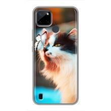 Чехол на Реалми С25У с Котами (VPrint) (Котик с бабочкой)
