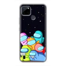 Чехол Амонг Ас для Realme C25Y (AlphaPrint) (Скины в космосе)