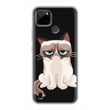 Чехол с принтом для Realme C25Y (AlphaPrint) Модные коты (Грустный кот)