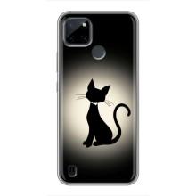 Чехол с принтом для Realme C25Y (AlphaPrint) Модные коты (Силуэт котика)