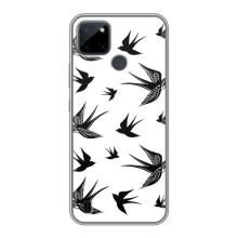 Чехол с птицами на Realme C25Y (VPrint) (Ласточки)