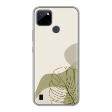 Силиконовый чехол с принтом в цветах на Realme C25Y – Монстера зелёная