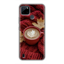 Чехол с уникальным дизайном «Осень с кофе» для Realme C25Y – Кофе на пледе