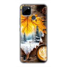 Чехол с уникальным дизайном «Осень с кофе» для Realme C25Y – Осенне-зимнее кофе