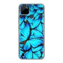 Силиконовый бампер с картинкой животных для Realme C25Y (Крылья бабочек)