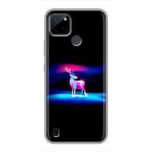 Силиконовый бампер с картинкой животных для Realme C25Y (Яркий олень)