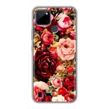 Силіконовий бампер з принтом (квіточки) на Realme C25Y (Букет квітів)