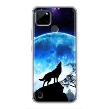 Защитные чехлы для Реалми С25У (AlphaPrint) (ХИТ продаж) ВОЛК (Волк на луну)