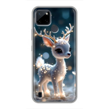 Яркий чехол для Realme C25Y с Зимними Оленятами – Блистающий оленёнок