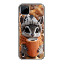 Печатный чехол «Зверята с кофе» для Realme C25Y