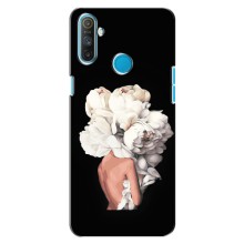 Чехлы (ART) Цветы на Realme C3 (VPrint) (Белые цветы)