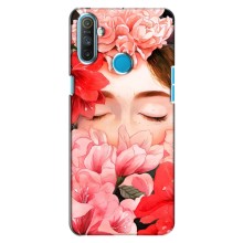 Чехлы (ART) Цветы на Realme C3 (VPrint) (Глаза в цветах)