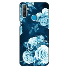 Чехлы (ART) Цветы на Realme C3 (VPrint) (Голубые Бутоны)