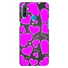 Чехлы для любимой на Реалми С3 (VPrint) (Pink hearts)