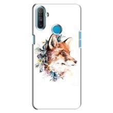 Чехлы с картинкой Лисички для Realme C3 (VPrint) (Лисичка в цветочках)