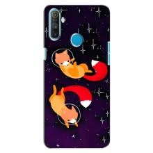 Чехлы с картинкой Лисички для Realme C3 (VPrint) (Лисички космонавты)