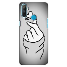 Чехол с принтом для Realme C3 (AlphaPrint - Знак сердечка) – Значок Love