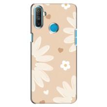 Чохол з квітковим принтом на Рілмі C3 – Бежеві квіти