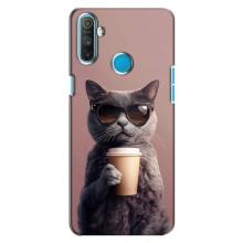 Чохол з принтом стильні тварини для Рілмі C3 – Кіт з кавою