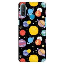 Космические Чехлы для Реалми С3 (VPrint) (Рисованные планеты)