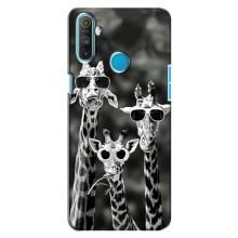 Силиконовый чехол с КАРТИНКАМИ лето для Realme C3 (AlphaPrint) (Жирафы в очках)