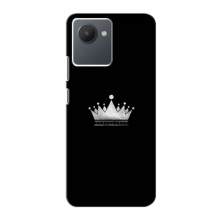 Чехол (Корона на чёрном фоне) для Реалми С30 – Белая корона