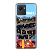 Чехол Майнкрафт на Realme C30 (AlphaPrint) Minecraft (фон Minecraft)