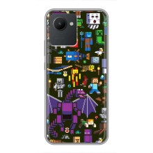 Чехол Майнкрафт на Realme C30 (AlphaPrint) Minecraft (Коллаж Майнкрафт)