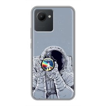 Чехол NASA для Realme C30 (AlphaPrint) (Космонавт фото)