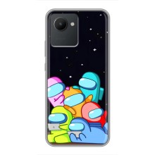 Чехол Амонг Ас для Realme C30 (AlphaPrint) (Скины в космосе)
