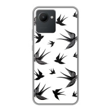 Чехол с птицами на Realme C30 (VPrint) (Ласточки)