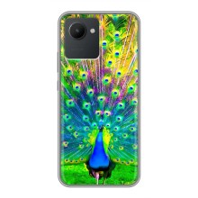 Чехол с птицами на Realme C30 (VPrint) (Яркий Павлин)