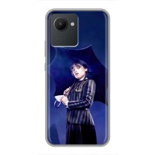 Чехлы Венсдей на Realme C30 Уэнсдей (AlphaPrint) (Уэнздей с зонтом)