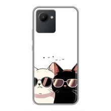 Чехол с рисунком кот на Realme C30 (Коты в очках)