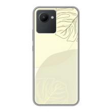 Чехол цветочный дизайн для Realme C30 – Зелёный фон
