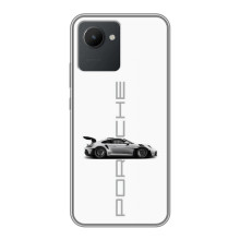 Чехол с авто Порше для Realme C30 – белый Порше